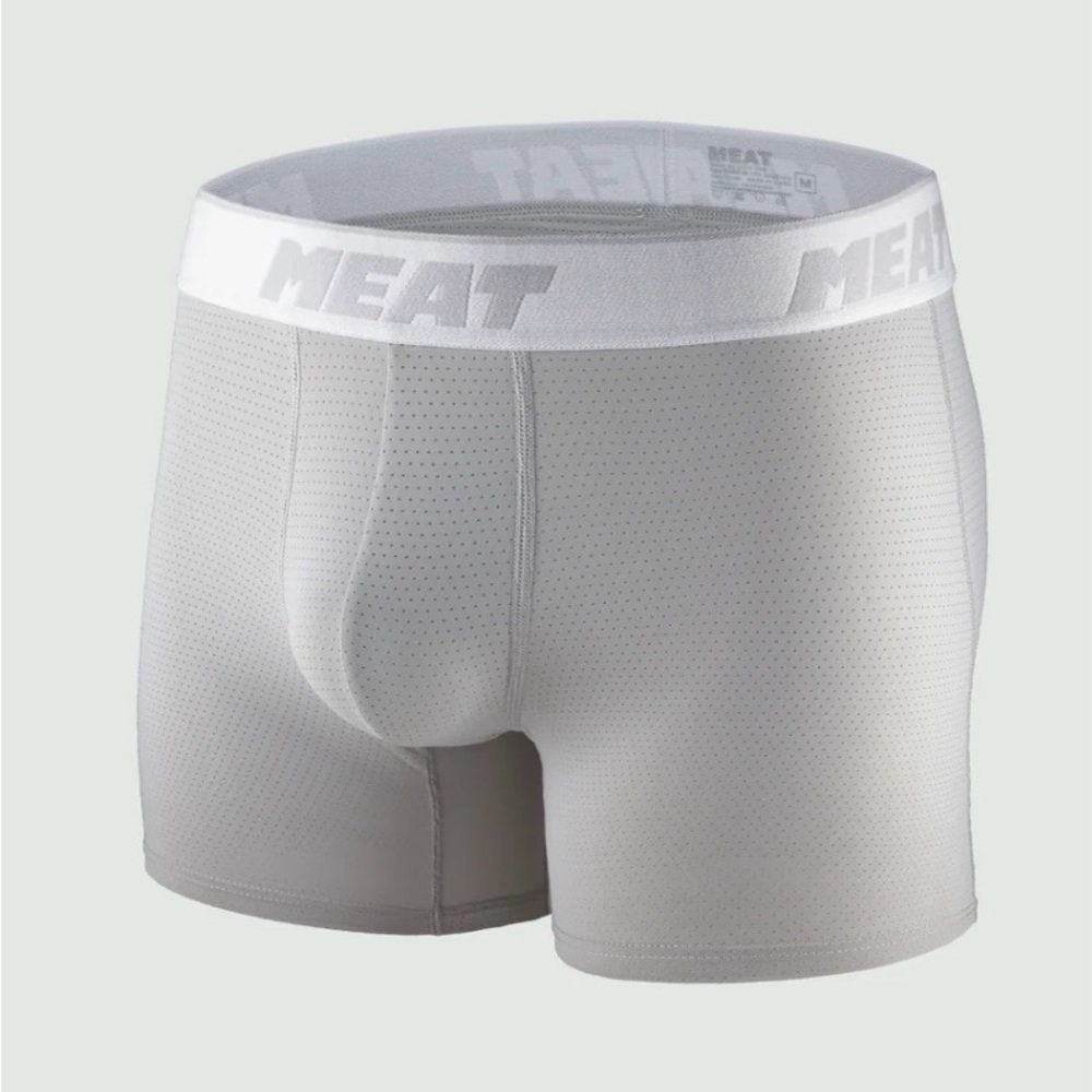 MEAT Performance Training Men’s Boxer Briefs Legacy, Light Gray, Size Medium